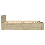 vidaXL Cadre de lit avec tête de lit chêne sonoma 140x190 cm