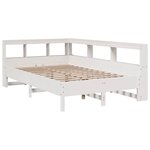 vidaXL Lit bibliothèque sans matelas blanc 120x190 cm bois pin massif