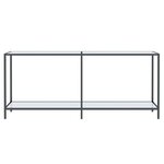 vidaXL Table console Blanc 180x35x75 5 cm Verre trempé