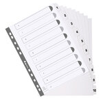 Intercalaires Imprimés À Touches Plastifiées - 10 Touches 1 À 10 - A4 - Blanc - X 25 - Exacompta