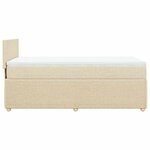 vidaXL Sommier à lattes de lit avec matelas Crème 100x200 cm Tissu