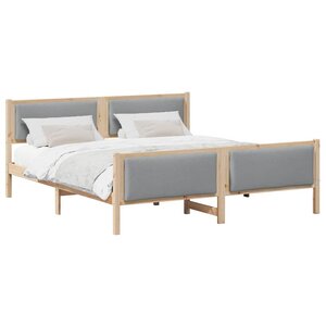 vidaXL Cadre de lit avec tête de lit Gris clair 180 x 200 cm tissu