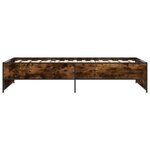 vidaXL Cadre de lit chêne fumé 90x200 cm bois d'ingénierie et métal