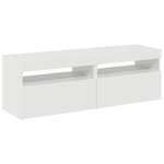 vidaXL Meubles TV avec lumières LED 2 Pièces blanc brillant 60x35x40 cm