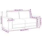 vidaXL Canapé à 2 places gris foncé 140 cm tissu