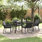 vidaXL Ensemble de salle à manger pour jardin 5 Pièces Noir Poly rotin