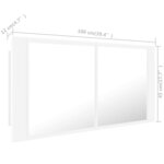 vidaXL Armoire salle de bain à miroir LED Blanc 100x12x45 cm Acrylique