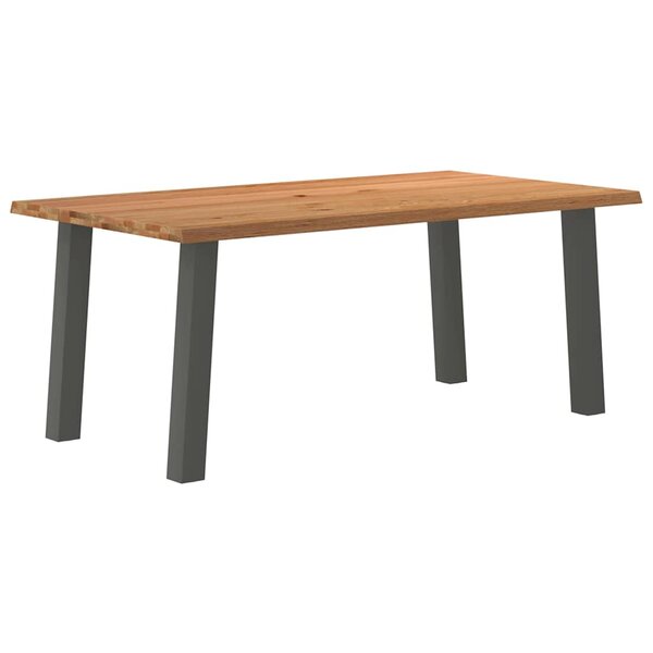 vidaXL Table à manger marron clair bois de chêne massif rectangulaire