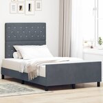vidaXL Cadre de Lit Gris Foncé 120x190 cm Velours