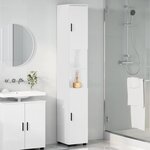 vidaXL Cabinet de salle de bain Blanc brillant 30 x 35 x 192 cm
