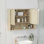 vidaXL Armoire Miroir Chêne Sonoma 80 x 17 x 55 cm Bois d'ingénierie