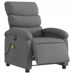 vidaXL Fauteuil inclinable de massage électrique gris foncé tissu