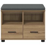 vidaXL Banc d'entrée avec coussin Chêne artisanal 60 x 38 x 46 cm