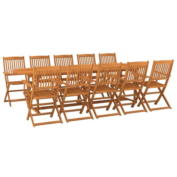 vidaXL Ensemble à manger de jardin 11 Pièces 280x90x75 cm bois d'acacia