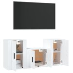 vidaXL Ensemble de meubles TV 3 Pièces Blanc Bois d'ingénierie