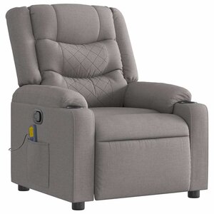 vidaXL Fauteuil de massage inclinable Taupe Tissu