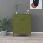 vidaXL Armoire de rangement Vert olive 80x35x101 5 cm Acier