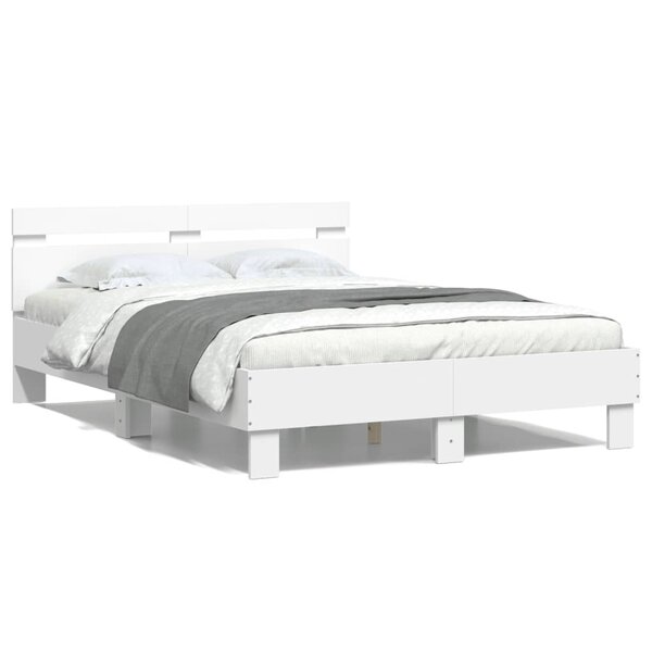 vidaXL Cadre de lit sans matelas blanc 135x190 cm