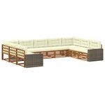 vidaXL Ensemble de canapés d'extérieur 9 pc Naturel et Crème