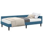 vidaXL Cadre de lit d'angle avec matelas 2 pc Bleu 90 x 190 cm Velours