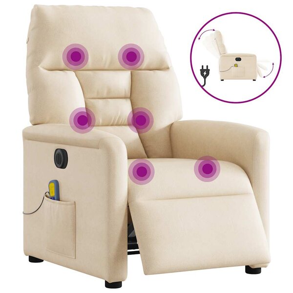 vidaXL Fauteuil inclinable de massage électrique beige