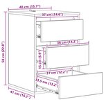 vidaXL Armoire à tiroirs Chêne noir 41 x 40 x 58 cm Bois d'ingénierie