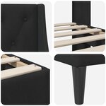 vidaXL Cadre de lit avec tête de lit Noir 200 x 200 cm Velours