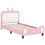 vidaXL Cadre de lit pour enfants avec tête de lit Rose 90 x 200 cm PU