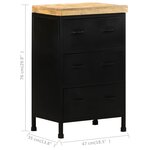 Vidaxl buffet 47x35x76 cm bois de manguier brut