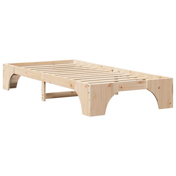 vidaXL Cadre de lit naturel Bois naturel Bois de pin massif 75 x 190 cm