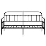 vidaXL Cadre de lit de jour avec tête de lit Noir 75 x 190 cm Acier