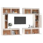 vidaXL Meubles TV 6 Pièces Blanc Bois massif de pin