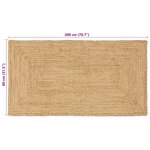 vidaXL Tapis de zone Beige 80 x 200 cm Jute