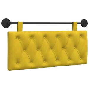 vidaXL Tête de lit suspendue Avec lumière LED Jaune Velours