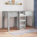 vidaXL Lit Superposé pour Enfants avec stockage Gris béton 75 x 190 cm