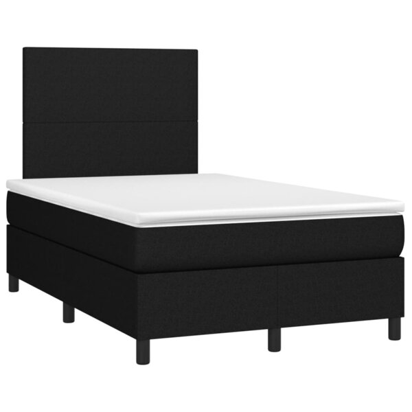 vidaXL Sommier à lattes de lit avec matelas noir 120x190 cm tissu