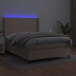 vidaXL Sommier à lattes de lit matelas LED Cappuccino 140x200 cm