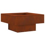 vidaXL Brasero Rouillé 60 x 60 x 30 cm Acier patiné