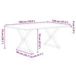 vidaXL Table à manger avec bord vivant 180x100x74 cm bois massif chêne