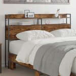 vidaXL Tête de lit de rangement Chêne fumé 150 cm Bois d'ingénierie