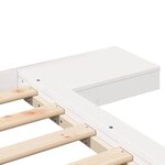 vidaXL Cadre de Lit Blanc avec Tables de Nuit 140x190cm Bois Massif