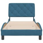vidaXL Cadre de lit sans matelas bleu 90x200 cm velours
