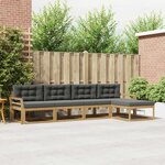 vidaXL Ensemble de canapés d'extérieur 4 Pièces Blanc et anthracite