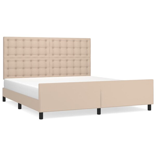 vidaXL Cadre de lit avec tête de lit Cappuccino 180x200 cm Similicuir