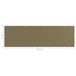 vidaXL Écran de balcon Taupe 120x400 cm PEHD