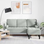 vidaXL Ensemble de Canapés Gris clair 173 x 131 x 67 cm Velours