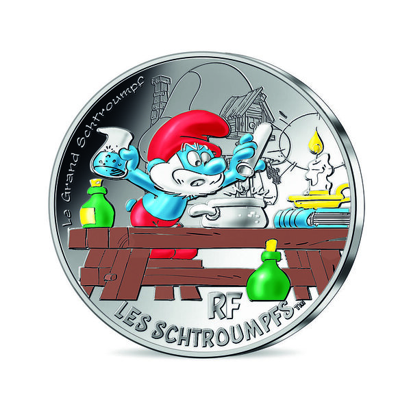 Les Schtroumpfs Monnaie de 50 euro Argent : "GRAND SCHTROUMPF"
