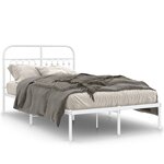 vidaXL Cadre de lit métal sans matelas et tête de lit blanc 120x200 cm