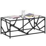vidaXL Table basse avec dessus en verre transparent 98 5x50x41cm acier