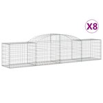 vidaXL Paniers à gabions arqués 8 Pièces 300x50x60/80 cm fer galvanisé
